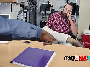 Is this muscled white bear ready for huge black dong?