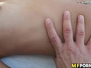 Cassie Cruz sunbathes and gets dick from friend