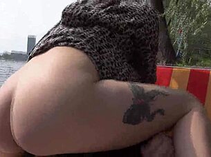 Old german brutally fucks young teen outdoors.