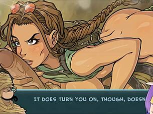 star chanel 34 early part 92 lara croft blowjob... big tits and cumshot!