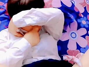 my cute student girlfriend is innocent but horny, i fuck her without condom after school