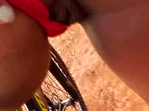 Israeli Brunette Caught Naked on Bike in Brazil! Showing Her Ass!
