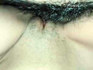 The amateur's shaved vagina overflows with creampie after intense cock pounding.