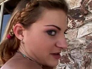 adorable blonde in threesome anal