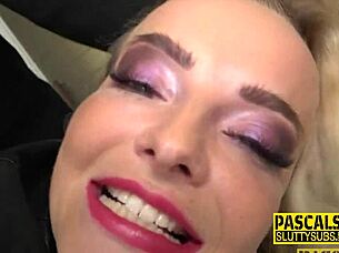 Kinky Blonde Submissive In Stockings Gets Butt Fucked By Big Cock In BDSM Reality