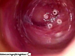 Look inside her vagina during masturbation and assfucking