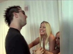 Clothed Females Naked Male Handcuffed And Fucking