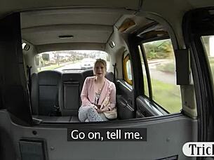 pretty blonde passenger gets pussy pounded in backseat pov