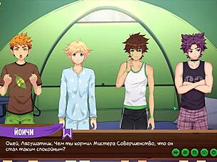 Young twink plays hentai game