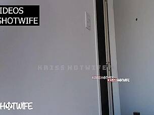 wife receives delivery guy comfortably, more on red and sheer?