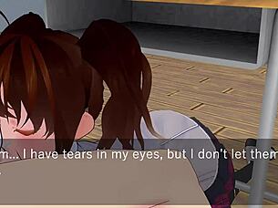 karin gives oral under desk in school blazer