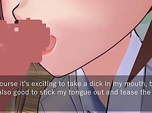 karin gives oral under desk in school blazer