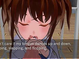 karin gives oral under desk in school blazer