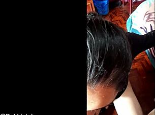 Is she addicted to sucking cock in this gay blowjob?