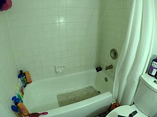 angel lover bathes intensely in shower