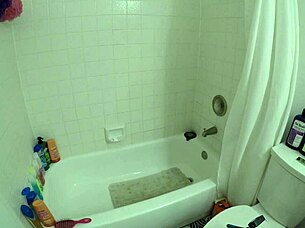 angel lover bathes intensely in shower