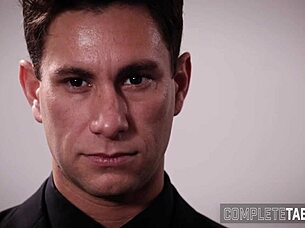 fetish brunette in heels gets facial!