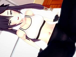 Mona in her new sport outfit seeks fun with a big cock in this 3d cartoon hentai