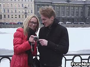 hot blonde in glasses ready for hardcore sex?