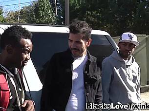 Horny gay group gets facial cumshots 😈