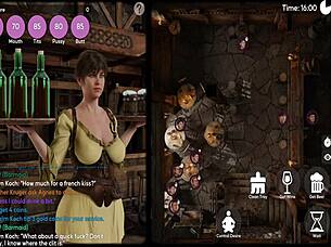 Perverted waitress serves in anime hentai