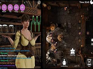 Perverted waitress serves in anime hentai