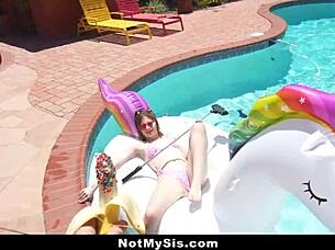 I’m Shocked Seeing My Petite Stepsister Catch Me Jerking to Her Pics