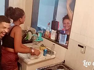 In Kitchen Where Fuck Started with Myllena Rios!