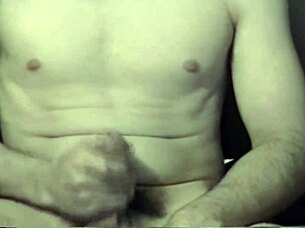 A retro teen in blue films jacks off in 1999