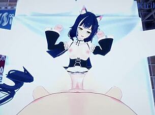 karyl and arisa have intense sex in princess connect hentai.