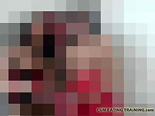 Femdom Commands Tongue Clean Cum Off Floor In POV BDSM