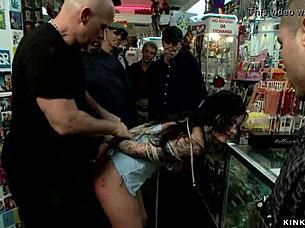 Slut Used And Manhandled In Public Shop