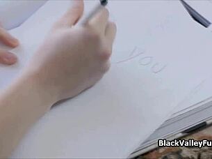 perky ebony coed takes white best friend's crush