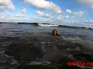 enjoying the beach with my doormat rayssa garcia, she's so submissive.