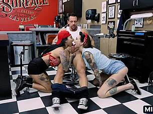 Are These Tattooed Milfs Bad Enough For Blowjobs?