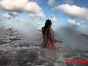 enjoying the beach with my doormat rayssa garcia, she's so submissive.