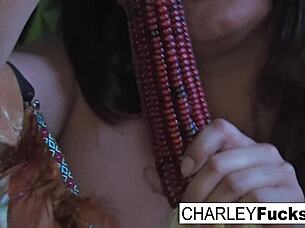 Does Charley Cum All Over Her Big Tits And Ass?