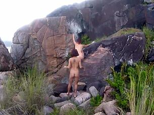 Taking a bold walk with them in outdoor public settings showing small and big natural tits.