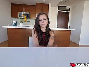 step bro fucks kharlie stone's shaved pussy