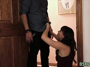 Milf pornstar asks, 'Want me to gobble your big cock?'