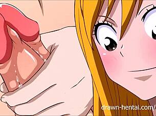 i love watching natsu, lucy, and erza in this fairy tail hentai menage