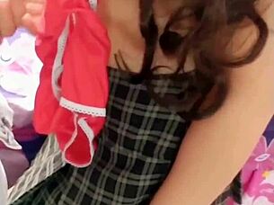 Innocent Mexican student shows tight vagina after school, making me jerk off.