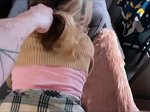 pov schoolgirl gets fucked hard and creampied in rough session