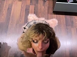 pov schoolgirl gets fucked hard and creampied in rough session