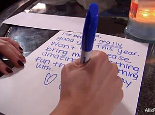 Alix Lynx Gives Christmas Blowjob and Facial!