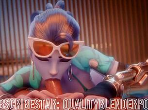 Widow deepthroats on the beach! 😍