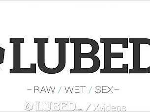 Busty brunette gets punished with lubed wet pussy, big cock doggystyle, and facial