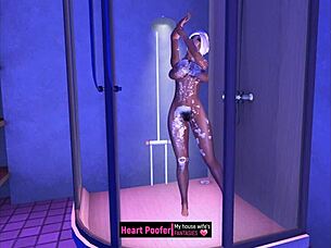 showering with a cartoon twist 😊