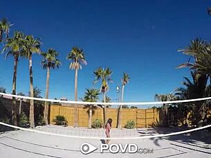 Backyard Badminton Massage Leads to Anal Fuck with Anissa Kate?