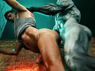 Dante encounters Walrider in hentai anime